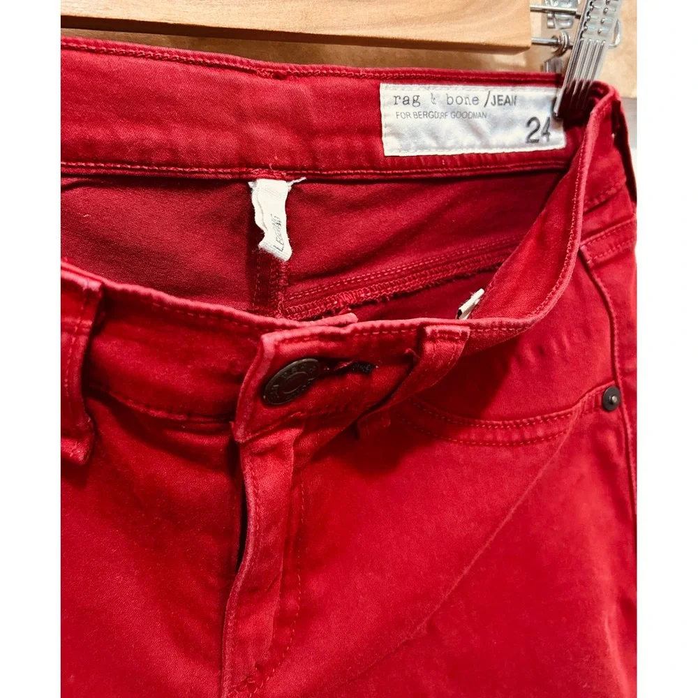 Rag & Bone Legging Jean for Bergdorf Goodman Red Skinny Pants Womens Size‎ 24